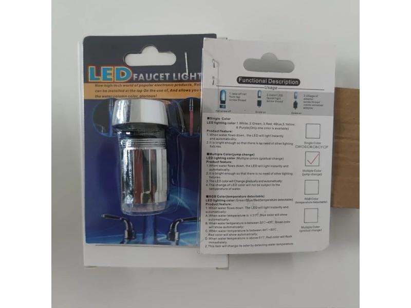 LED Temperature Sensitive Faucet Water Saving Kitchen Bathroom Sensor 7 Color Carousel 1