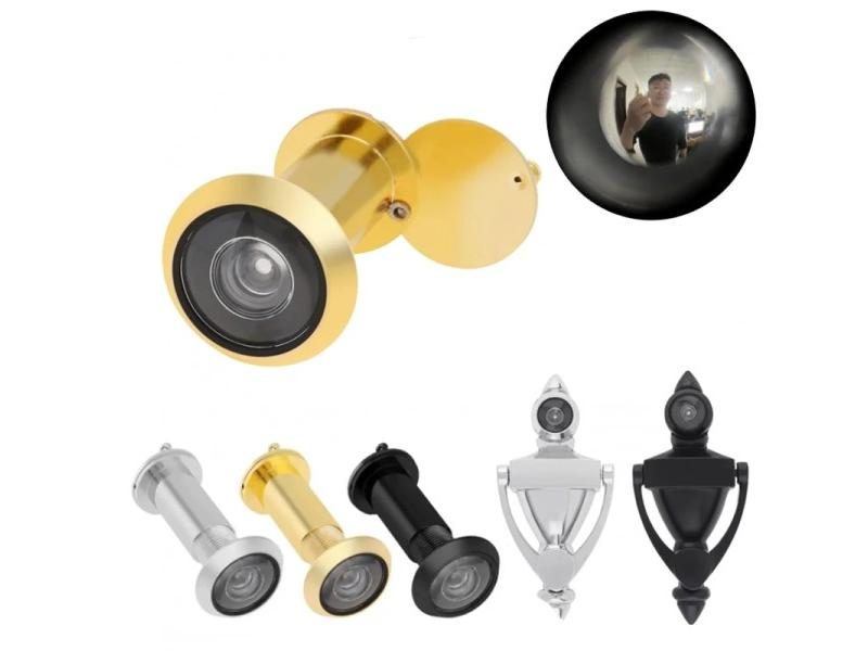 5 Inch Silver Zinc Alloy Door Knocker With 180 Degree High Definition Door Carousel 2