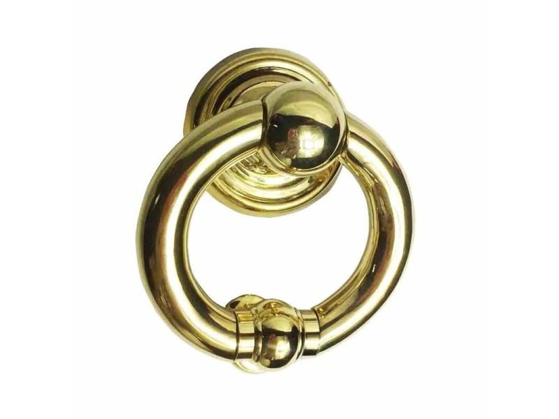 Large Vintage Solid Brass Front Door Knocker Morden Glass Wooden Door Knock Carousel 1