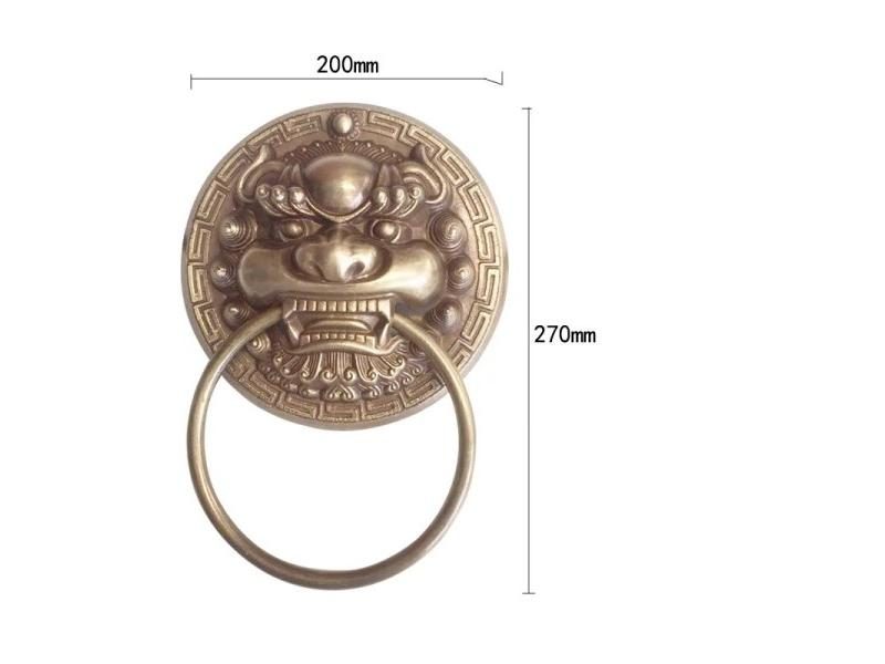 1Pcs Vintage Brass Die Casting Lion Head Door Knocker Door Handle Solid Carousel 1