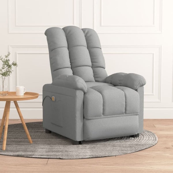 Massage Chair Light Grey Fabric Taxitt Carousel 1
