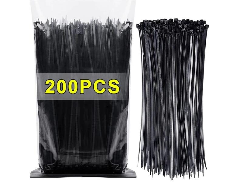 200/100Pcs Nylon Cable Ties Adjustable Self-locking Cord Ties Straps Fastening Carousel 2