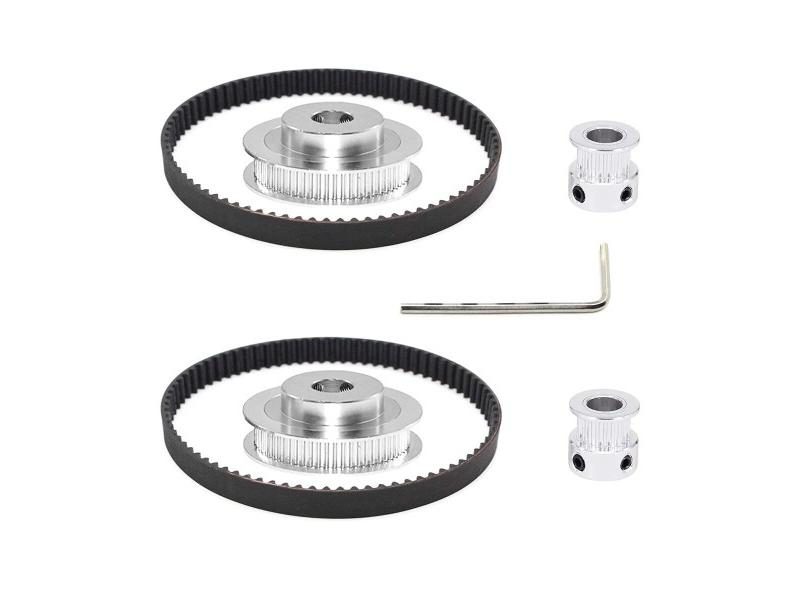 Aluminum GT2 Timing Belt Pulley Bearing 20 36 40 48 60 Teeth 5mm 8mm Bore Carousel 2