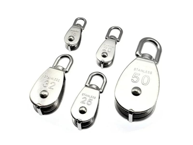 Stainless Steel Pulley M15/M20/M25/M32/M50 Single Wheel Rotary Lifting Rope Carousel 1