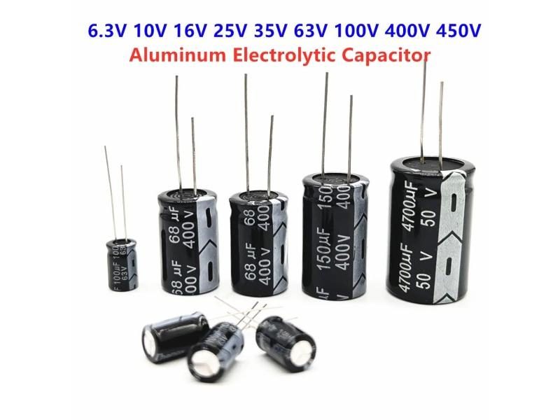 Aluminum Electrolytic Capacitor 6.3V 10V 16V 25V 35V 50V 63V 100V 400V 450V Carousel 1