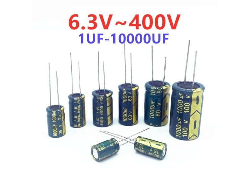 10V 16V 25V 35V 50V 400V High Frequency Low ESR Aluminum Capacitor 100UF 220UF Carousel 1