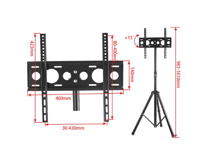 Free Standing TV Mount 32-55 Inch Movable Folding LED TV Cart Display Rack Carousel 6