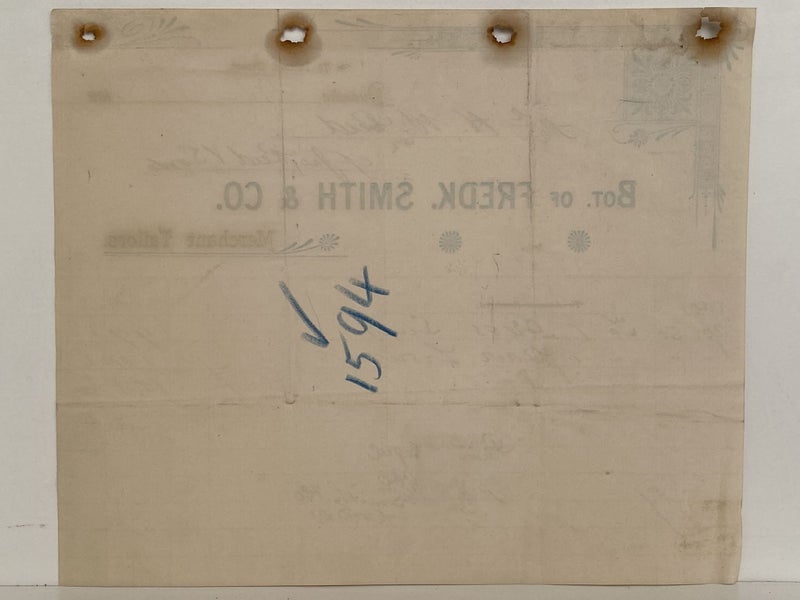 ANTIQUE INVOICE: Fredk. Smith & Co, Dunedin – Merchant Tailors 1900 (124yo) Carousel 3