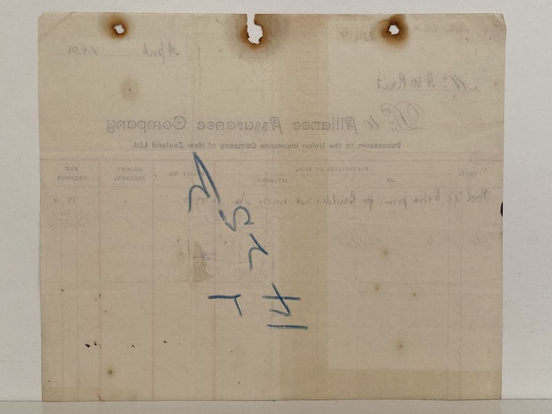 ANTIQUE INVOICE: Alliance Assurance Company / Union Insurance Co. 1898 (126yo) Carousel 3