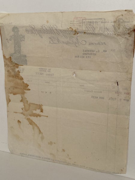 VINTAGE INVOICE: The Acetone Illuminating & Welding Co. Napier 1944 Carousel 3