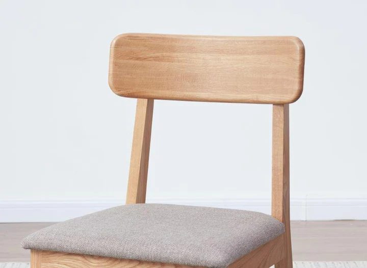 Humbie Solid Oak Dining Chair With Fabric Pad (Oak Furniture Store) Carousel 2