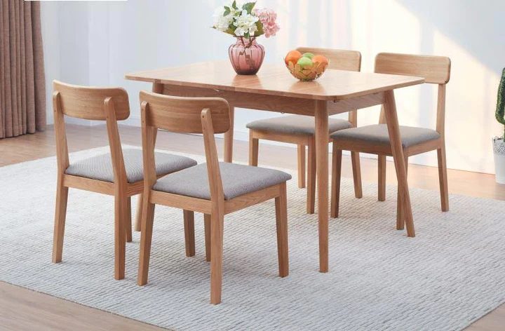 Humbie Solid Oak Dining Chair With Fabric Pad (Oak Furniture Store) Carousel 5