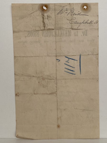 ANTIQUE INVOICE: Meiklejohn Bros. – Wood & Coal Merchants 1895 (129yo) Carousel 3
