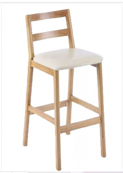 Latifah Wooden Bar Stool SH71cm - PU Ivory White *40% OFF Carousel 1