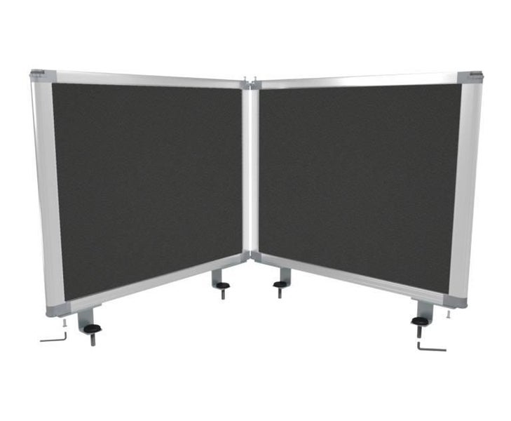 Desk Mounted Partitions 450mm High x 1760mm Wide - Charcoal Carousel 1
