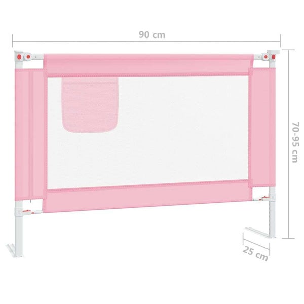 vidaXL Toddler Safety Bed Rail Pink 90x25 cm Fabric Carousel 8