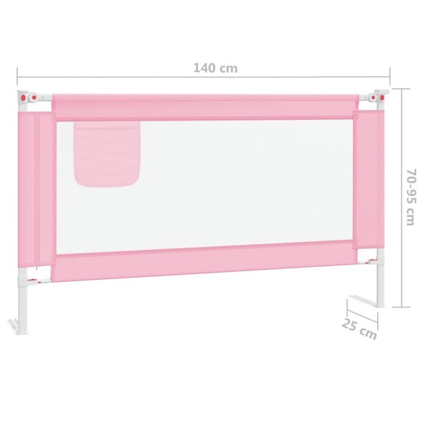 vidaXL Toddler Safety Bed Rail Pink 140x25 cm Fabric Carousel 8
