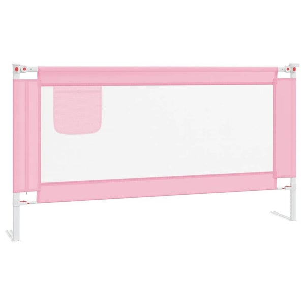 vidaXL Toddler Safety Bed Rail Pink 160x25 cm Fabric Carousel 2