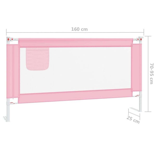 vidaXL Toddler Safety Bed Rail Pink 160x25 cm Fabric Carousel 4