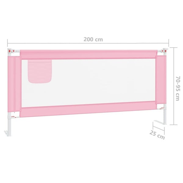 vidaXL Toddler Safety Bed Rail Pink 200x25 cm Fabric Carousel 8