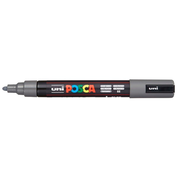 Uni Posca Marker 1.8-2.5mm Med Bullet Deep Grey PC-5M Carousel 1