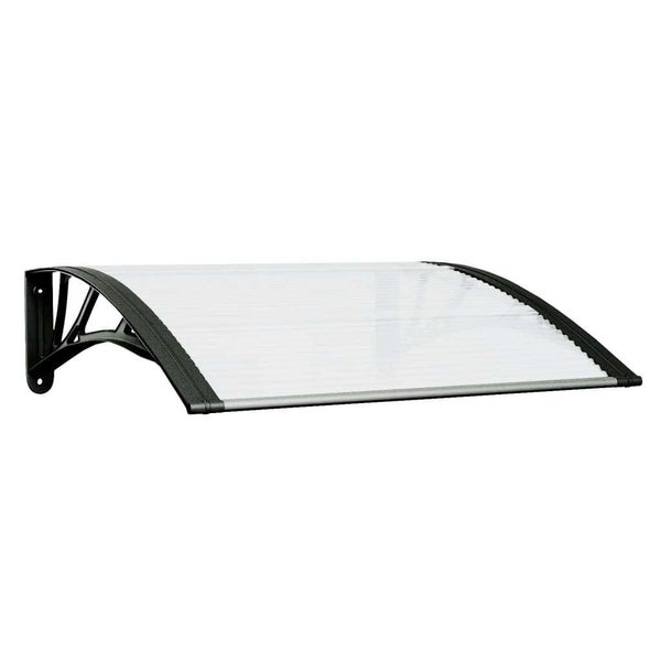 vidaXL Door Canopy Black and Transparent 80x80 cm Polycarbonate Carousel 2