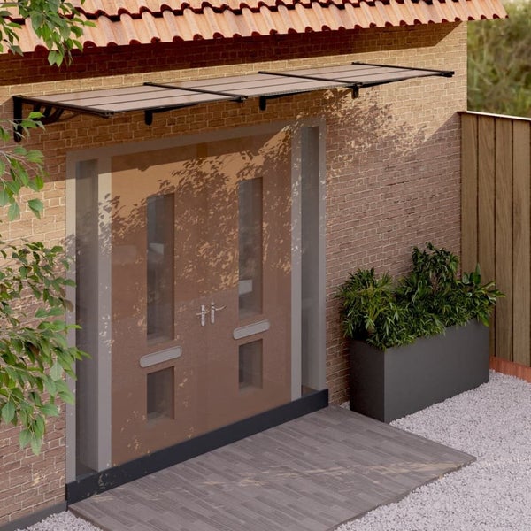 vidaXL Door Canopy Black 297.5x90 cm Polycarbonate Carousel 1