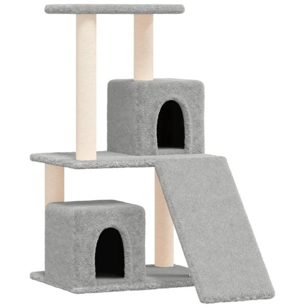 vidaXL Cat Tree with Sisal Scratching Posts Light Grey 82 cm Carousel 2