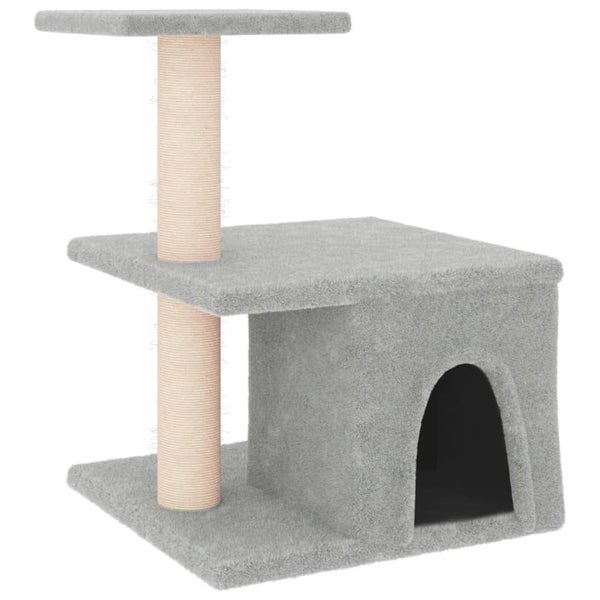 vidaXL Cat Tree with Sisal Scratching Posts Light Grey 48 cm Carousel 2