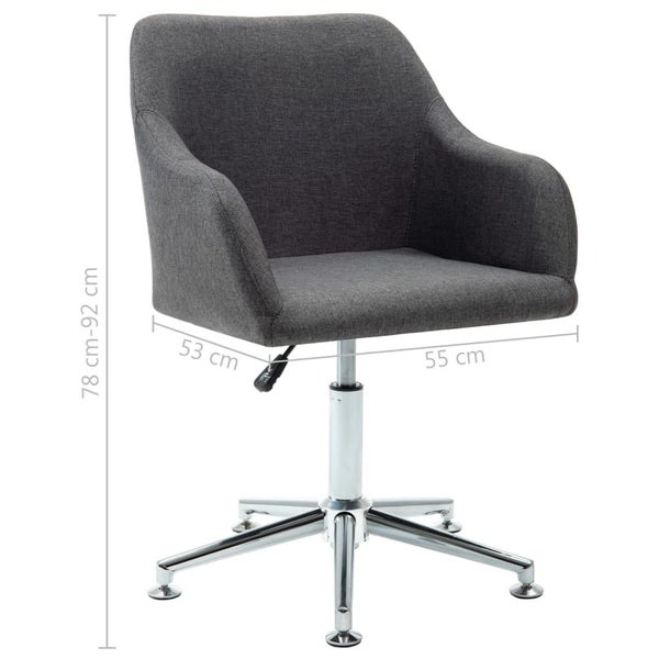 vidaXL Swivel Office Chair Dark Grey Fabric Carousel 8