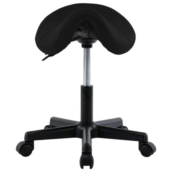 vidaXL Work Stool Black Faux Leather Carousel 2