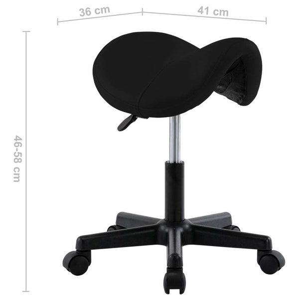 vidaXL Work Stool Black Faux Leather Carousel 7