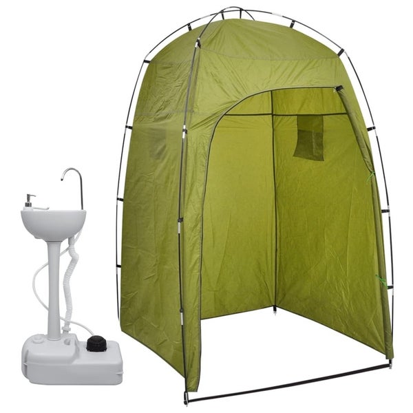 vidaXL Portable Camping Handwash Stand with Tent 20 L Carousel 1