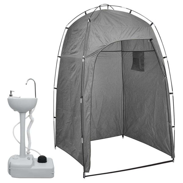 vidaXL Portable Camping Handwash Stand with Tent 20 L Carousel 1
