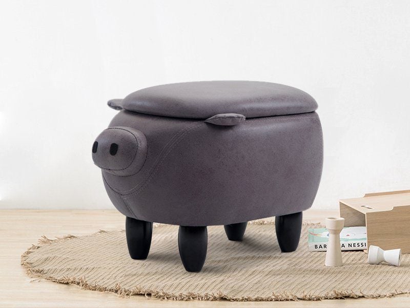 Kids Stool Kids Chair Storage Box - Piggy Design Carousel 1