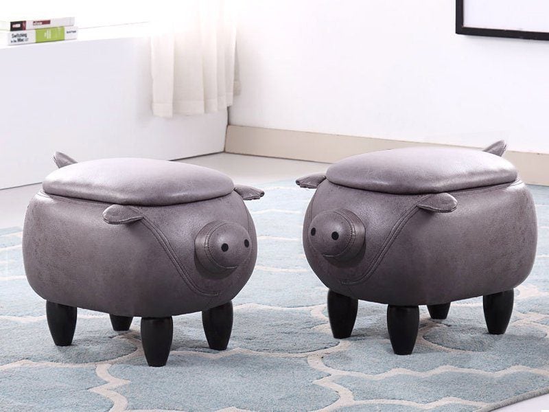 Kids Stool Kids Chair Storage Box - Piggy Design Carousel 2