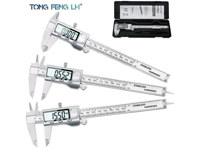 TON09 6-Inch 150mm Stainless Steel Electronic Digital Vernier Caliper Metal Carousel 1