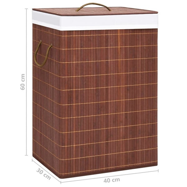 vidaXL Bamboo Laundry Basket with 2 Sections Brown 72 L Carousel 9