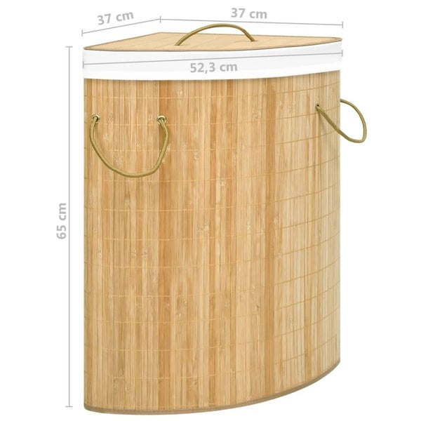 vidaXL Bamboo Corner Laundry Basket 60 L Carousel 8