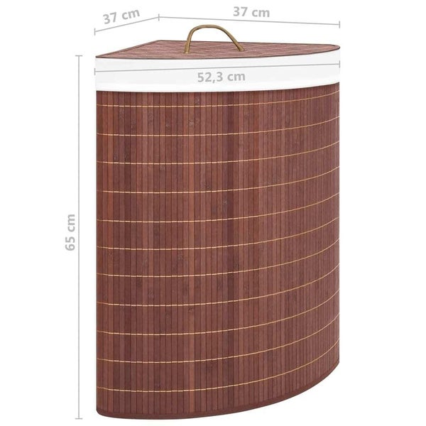 vidaXL Bamboo Corner Laundry Basket Brown 60 L Carousel 9