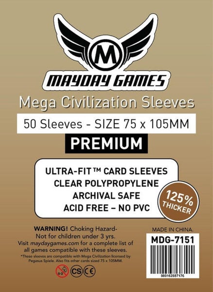 Premium Mega Civilization Sleeves, 50 Sleeves - 75x105mm by - Carousel 1