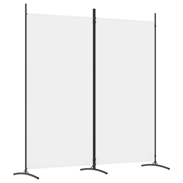 vidaXL 2-Panel Room Divider White 175x180 cm Fabric Carousel 2