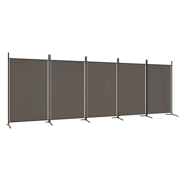 vidaXL 5-Panel Room Divider Anthracite 433x180 cm Fabric Carousel 2