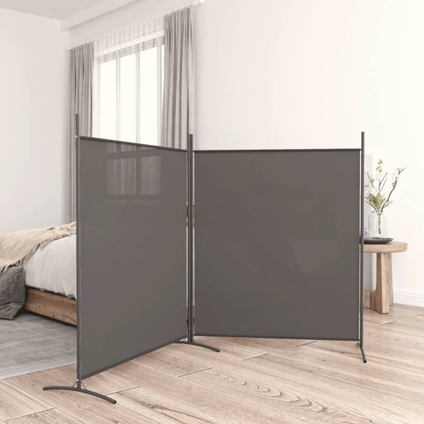 vidaXL 2-Panel Room Divider Anthracite 348x180 cm Fabric Carousel 1