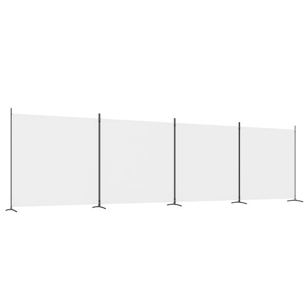 vidaXL 4-Panel Room Divider White 698x180 cm Fabric Carousel 2