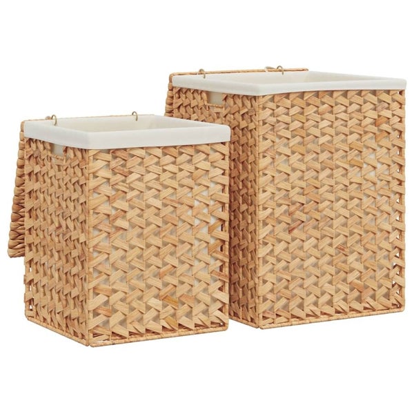 vidaXL Laundry Baskets 2 pcs Water Hyacinth Carousel 2