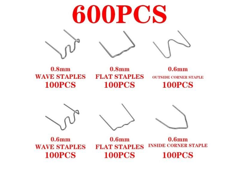 600Pcs Hot Stapler Staples 0.8mm/0.6mm Standard Pre Cut Wave Staples For Carousel 1