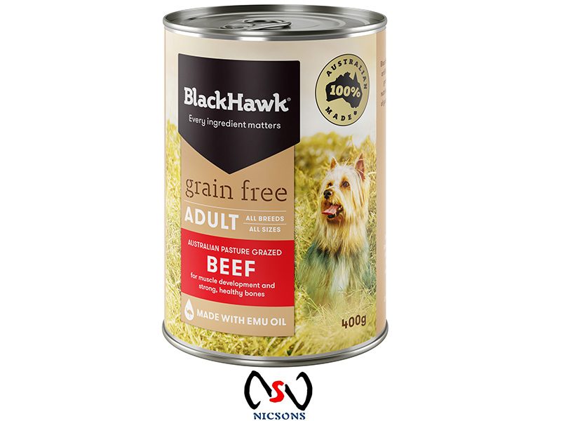 BlackHawk Dog Food Wet Grain Free Beef 400gms Carousel 1