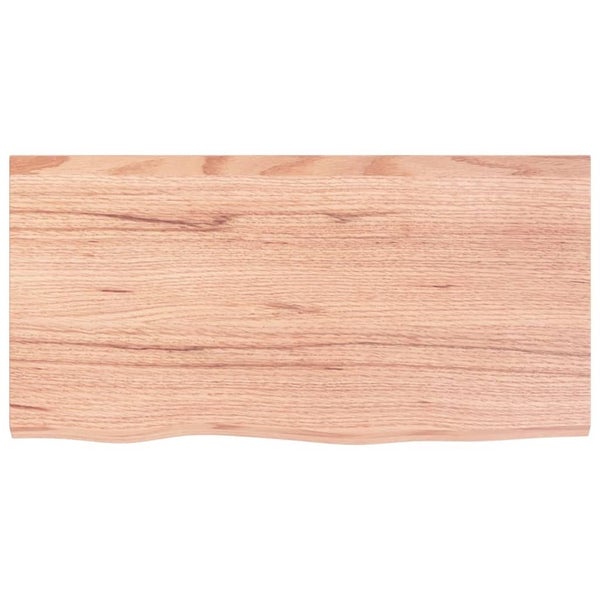 vidaXL Wall Shelf Light Brown 80x40x2 cm Treated Solid Wood Oak Carousel 2