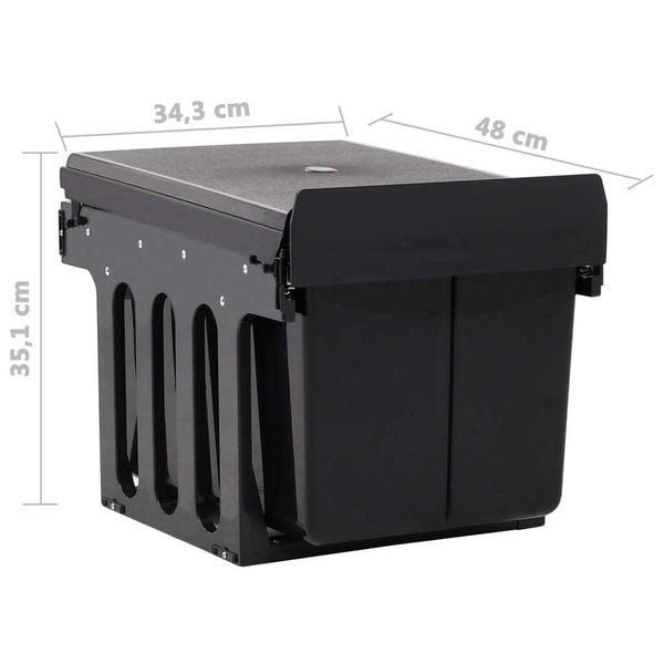 vidaXL Kitchen Cupboard Pull-out Dustbin Soft-Close 48 L Carousel 7
